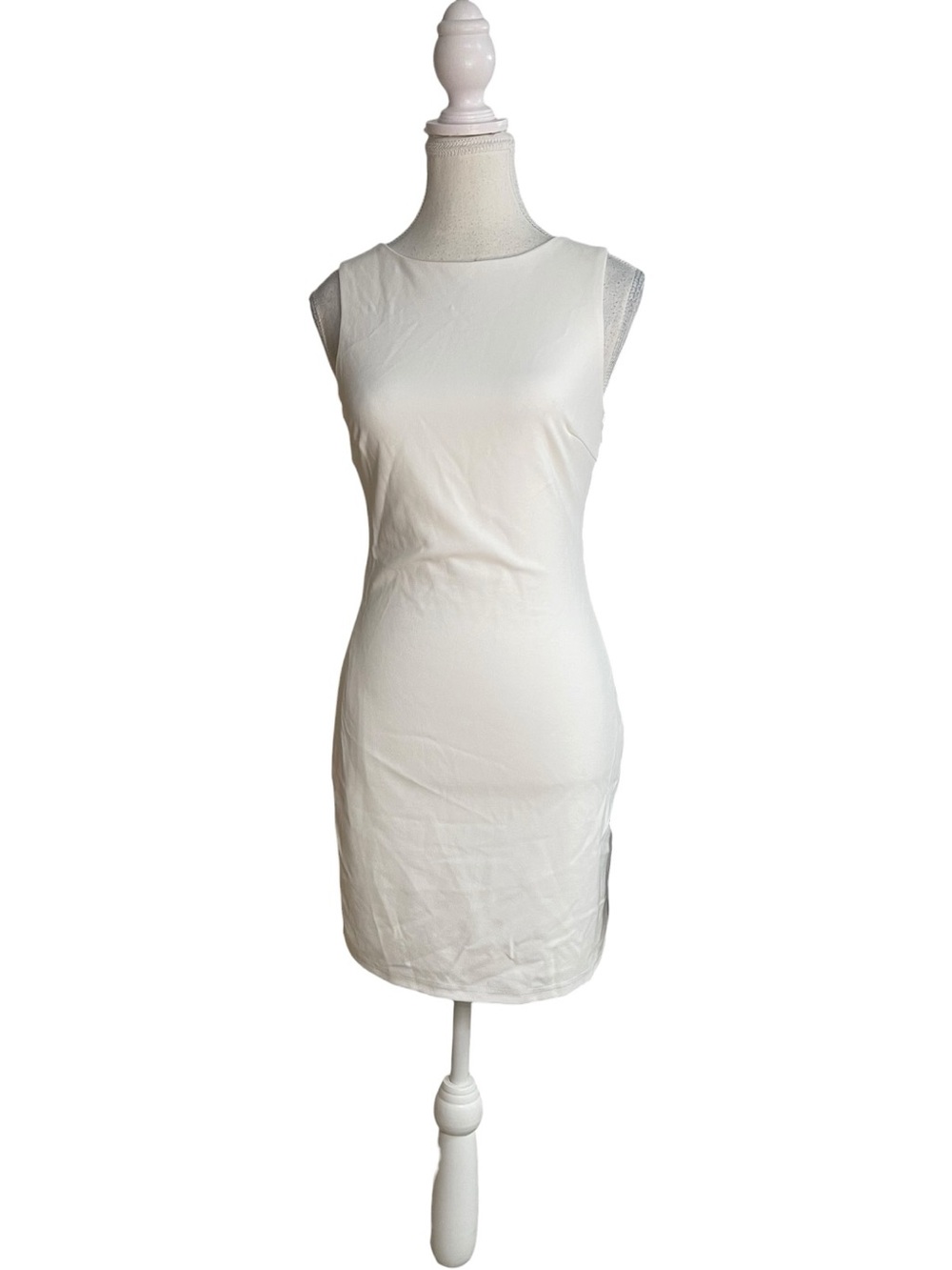 Lulus Devoted Lover Backless Knotted Sheath Mini Dress White